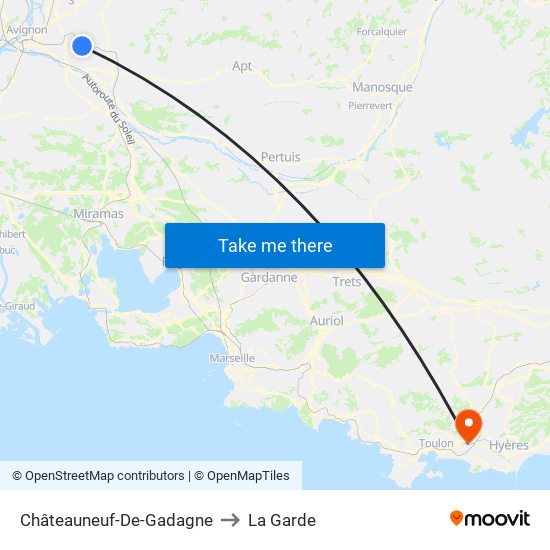 Châteauneuf-De-Gadagne to La Garde map