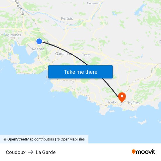 Coudoux to La Garde map