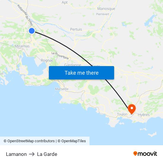 Lamanon to La Garde map