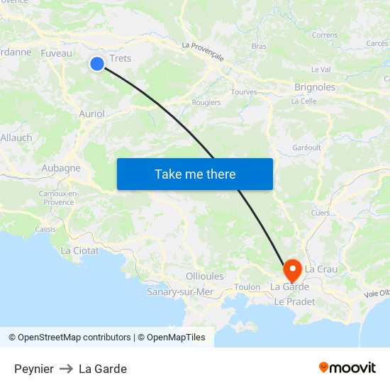 Peynier to La Garde map