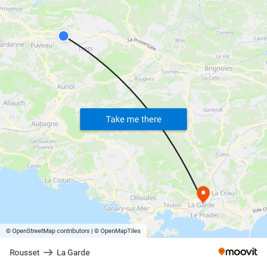 Rousset to La Garde map