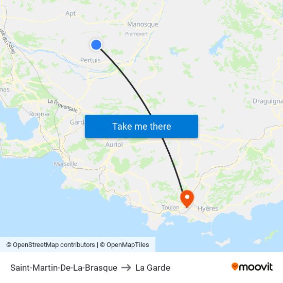Saint-Martin-De-La-Brasque to La Garde map