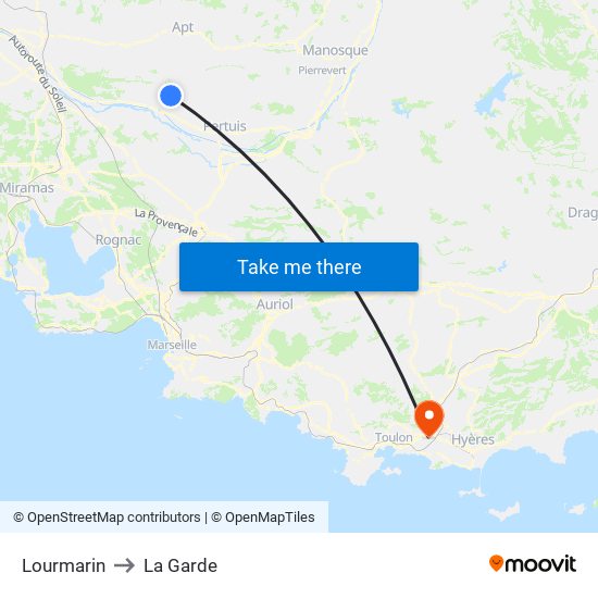 Lourmarin to La Garde map