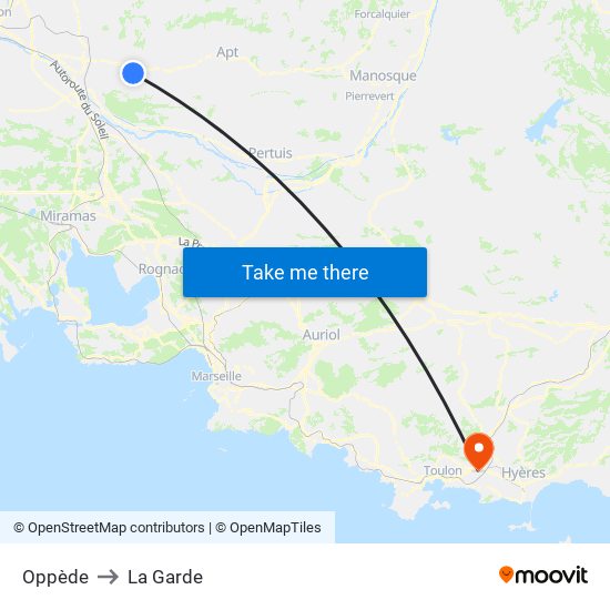 Oppède to La Garde map