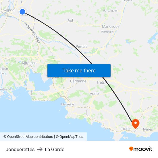 Jonquerettes to La Garde map