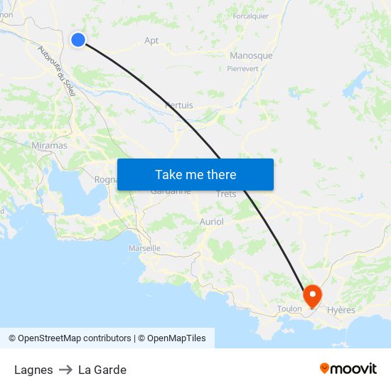 Lagnes to La Garde map