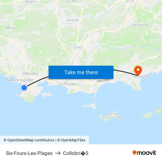 Six-Fours-Les-Plages to Collobri�S map