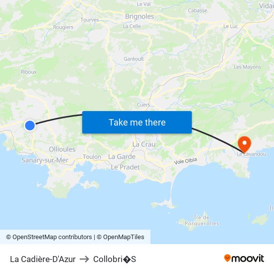 La Cadière-D'Azur to Collobri�S map