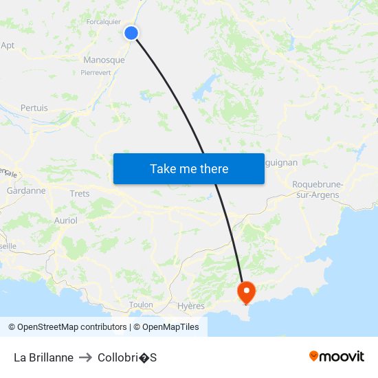 La Brillanne to Collobri�S map