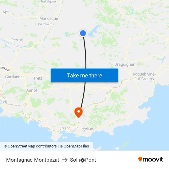 Montagnac-Montpezat to Solli�Pont map