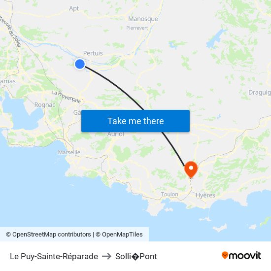 Le Puy-Sainte-Réparade to Solli�Pont map