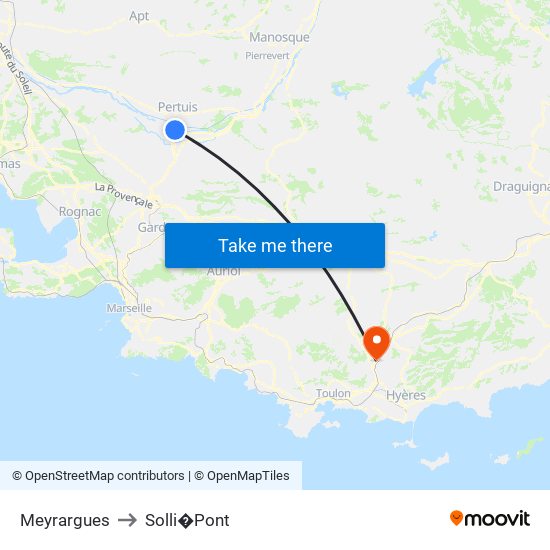 Meyrargues to Solli�Pont map