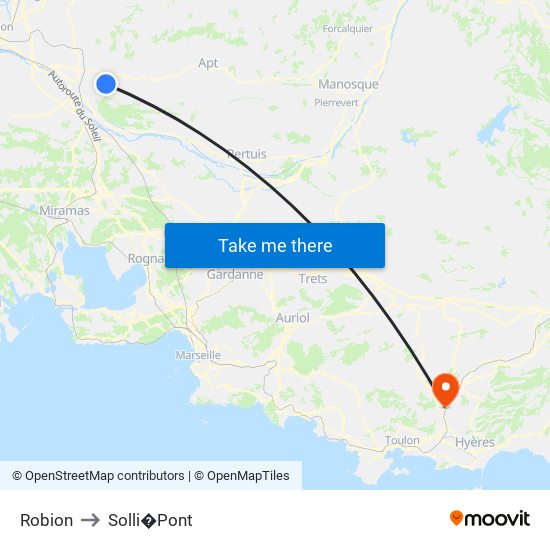 Robion to Solli�Pont map