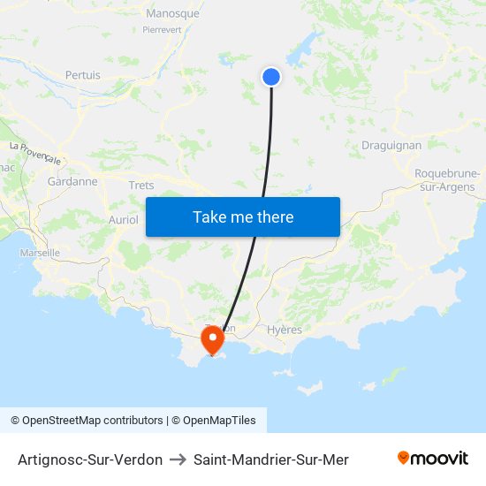 Artignosc-Sur-Verdon to Saint-Mandrier-Sur-Mer map