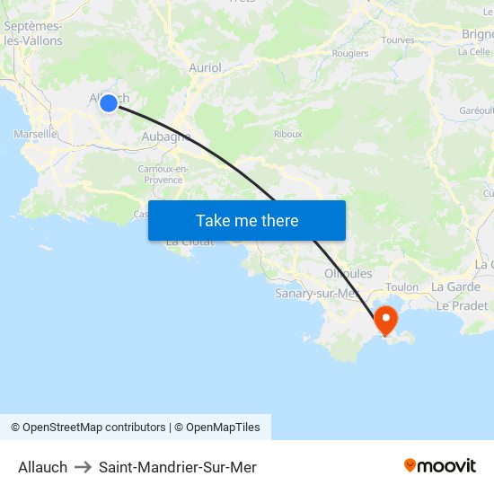 Allauch to Saint-Mandrier-Sur-Mer map