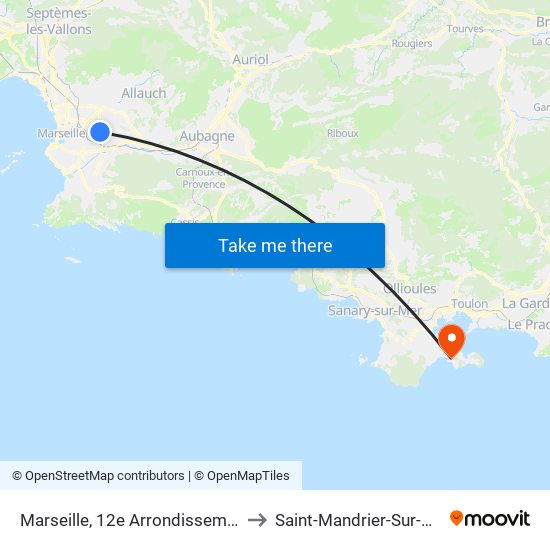 Marseille, 12e Arrondissement to Saint-Mandrier-Sur-Mer map