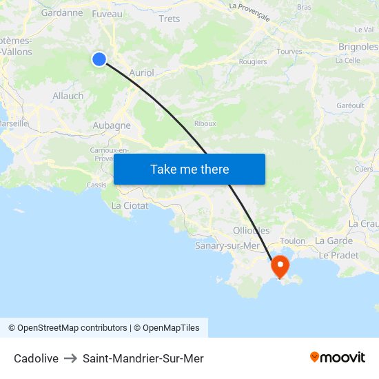 Cadolive to Saint-Mandrier-Sur-Mer map