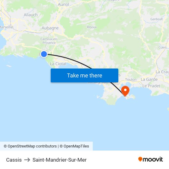 Cassis to Saint-Mandrier-Sur-Mer map