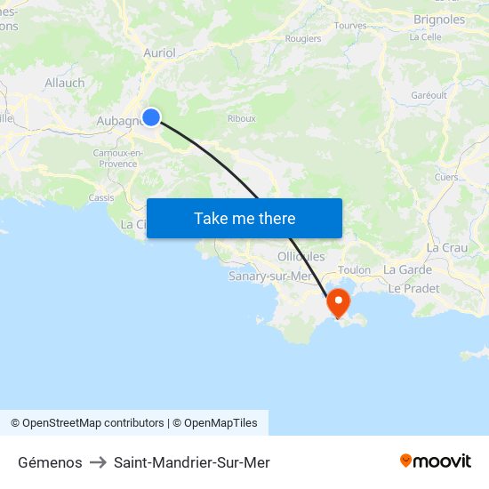Gémenos to Saint-Mandrier-Sur-Mer map