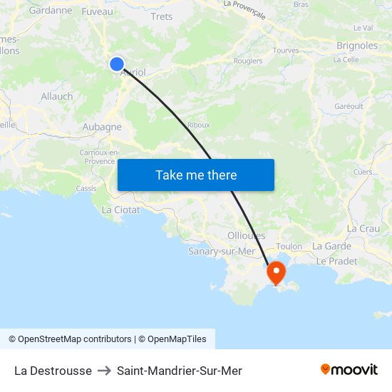 La Destrousse to Saint-Mandrier-Sur-Mer map