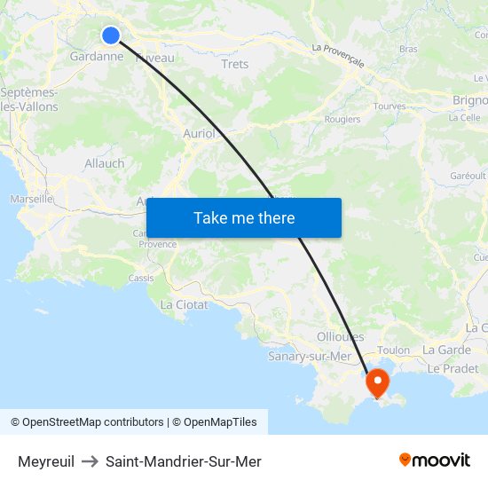 Meyreuil to Saint-Mandrier-Sur-Mer map