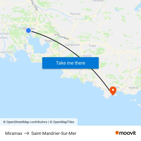 Miramas to Saint-Mandrier-Sur-Mer map