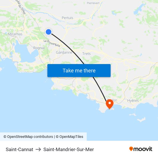 Saint-Cannat to Saint-Mandrier-Sur-Mer map