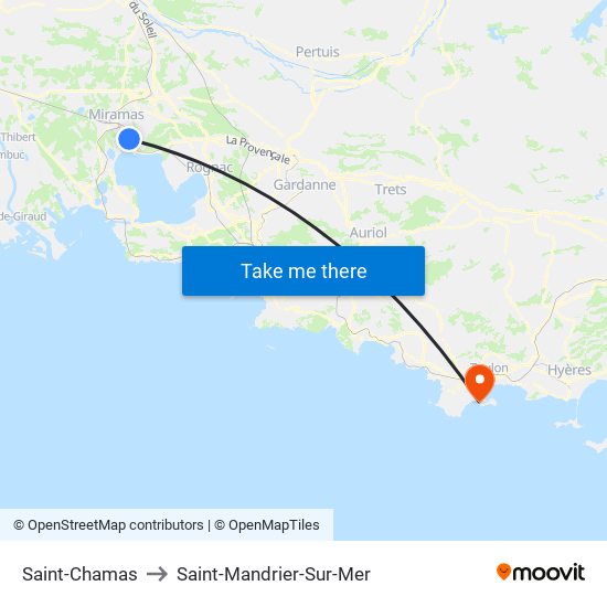 Saint-Chamas to Saint-Mandrier-Sur-Mer map