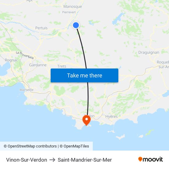 Vinon-Sur-Verdon to Saint-Mandrier-Sur-Mer map