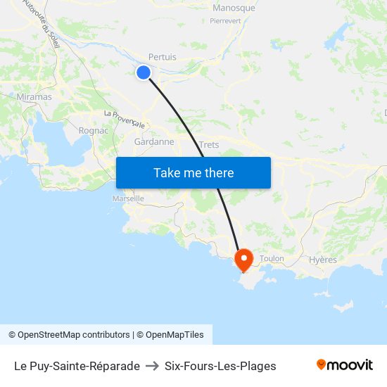 Le Puy-Sainte-Réparade to Six-Fours-Les-Plages map