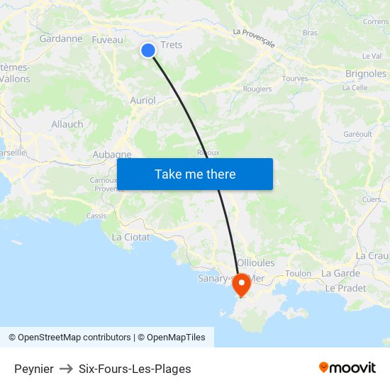 Peynier to Six-Fours-Les-Plages map