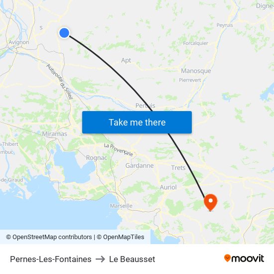 Pernes-Les-Fontaines to Le Beausset map