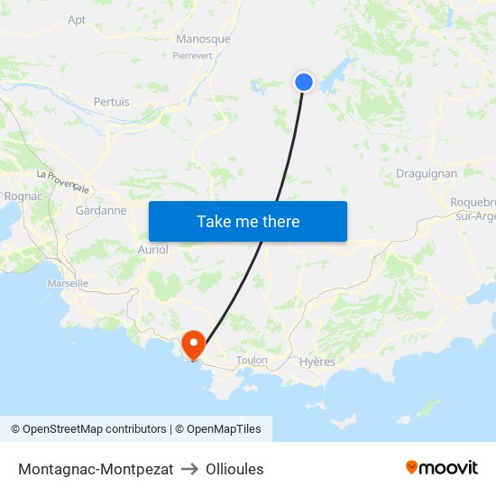 Montagnac-Montpezat to Ollioules map