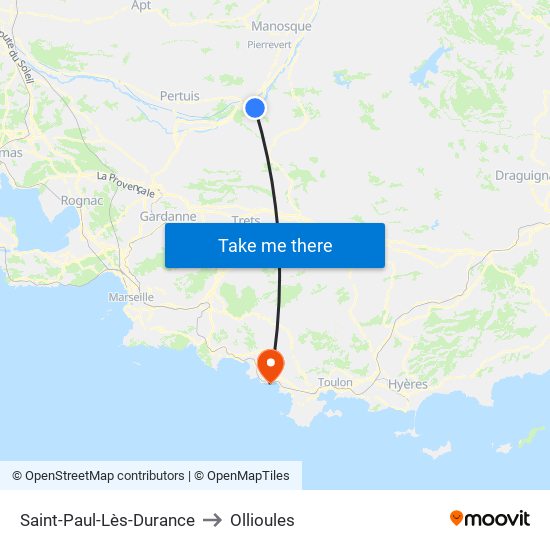 Saint-Paul-Lès-Durance to Ollioules map