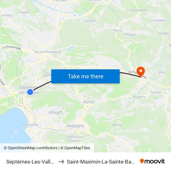 Septèmes-Les-Vallons to Saint-Maximin-La-Sainte-Baume map