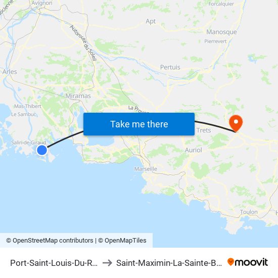 Port-Saint-Louis-Du-Rhône to Saint-Maximin-La-Sainte-Baume map