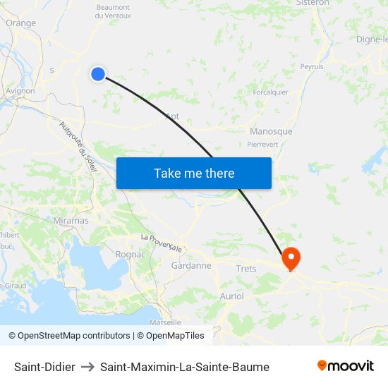 Saint-Didier to Saint-Maximin-La-Sainte-Baume map