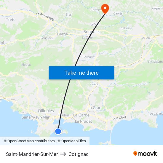 Saint-Mandrier-Sur-Mer to Cotignac map