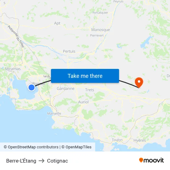 Berre-L'Étang to Cotignac map