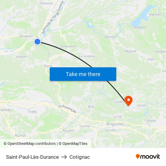 Saint-Paul-Lès-Durance to Cotignac map