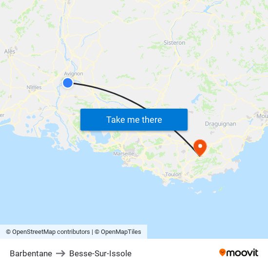 Barbentane to Besse-Sur-Issole map