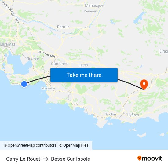 Carry-Le-Rouet to Besse-Sur-Issole map