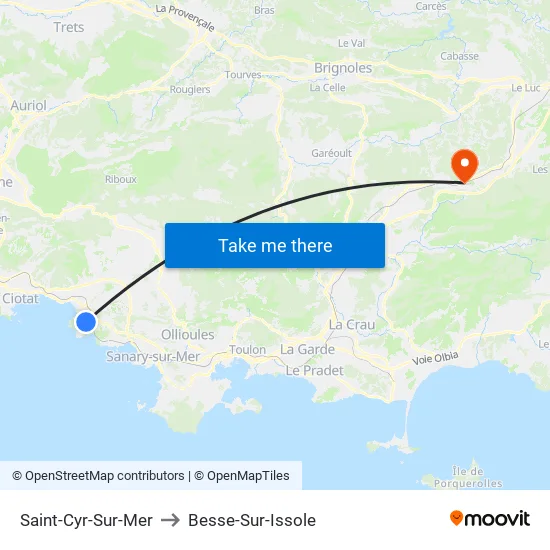Saint-Cyr-Sur-Mer to Besse-Sur-Issole map