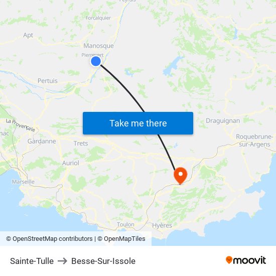 Sainte-Tulle to Besse-Sur-Issole map