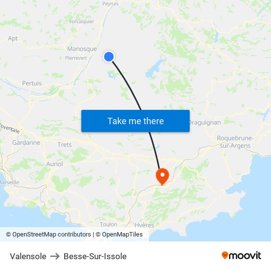 Valensole to Besse-Sur-Issole map