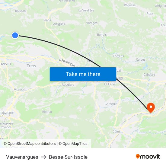 Vauvenargues to Besse-Sur-Issole map