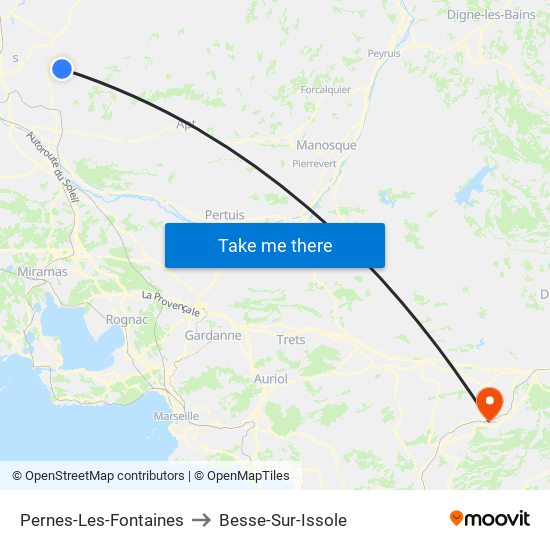 Pernes-Les-Fontaines to Besse-Sur-Issole map