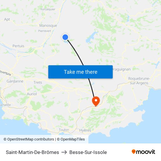 Saint-Martin-De-Brômes to Besse-Sur-Issole map