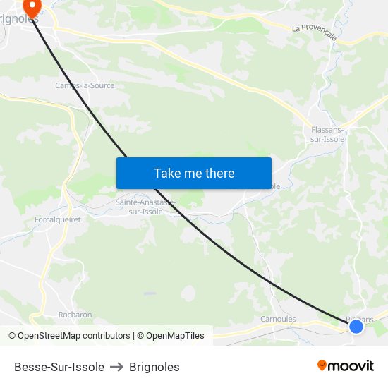 Besse-Sur-Issole to Brignoles map