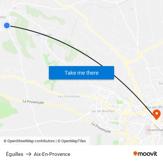 Éguilles to Aix-En-Provence map
